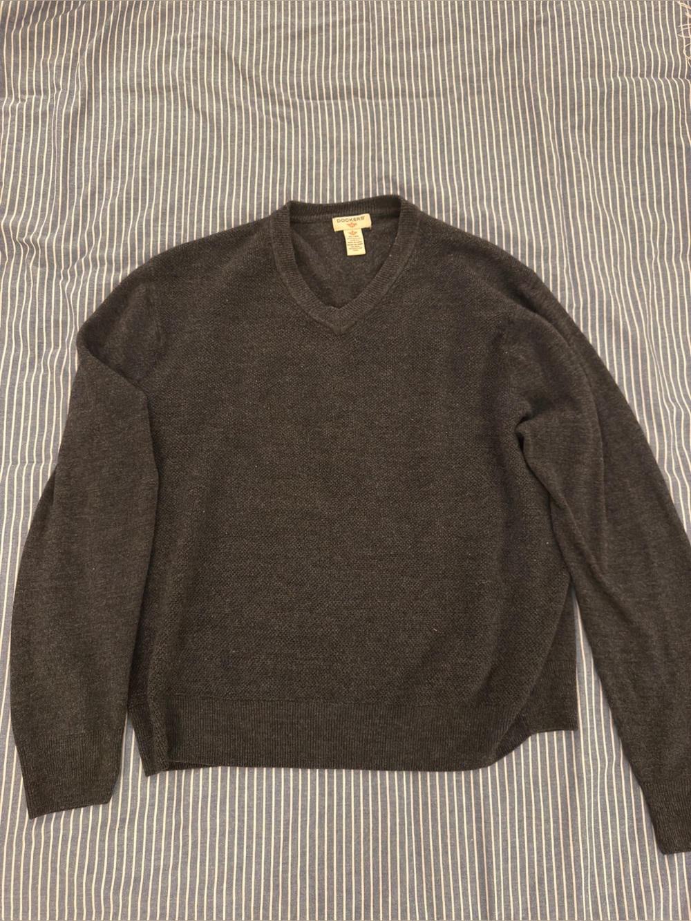 Dark Gray Dockers V-Neck Men's Sweater